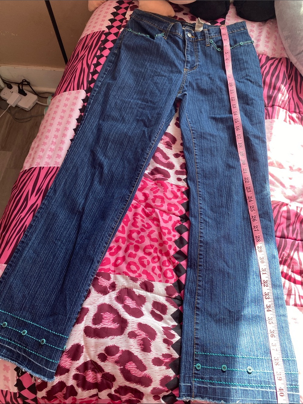 Bill Blass beaded bootcut jeans